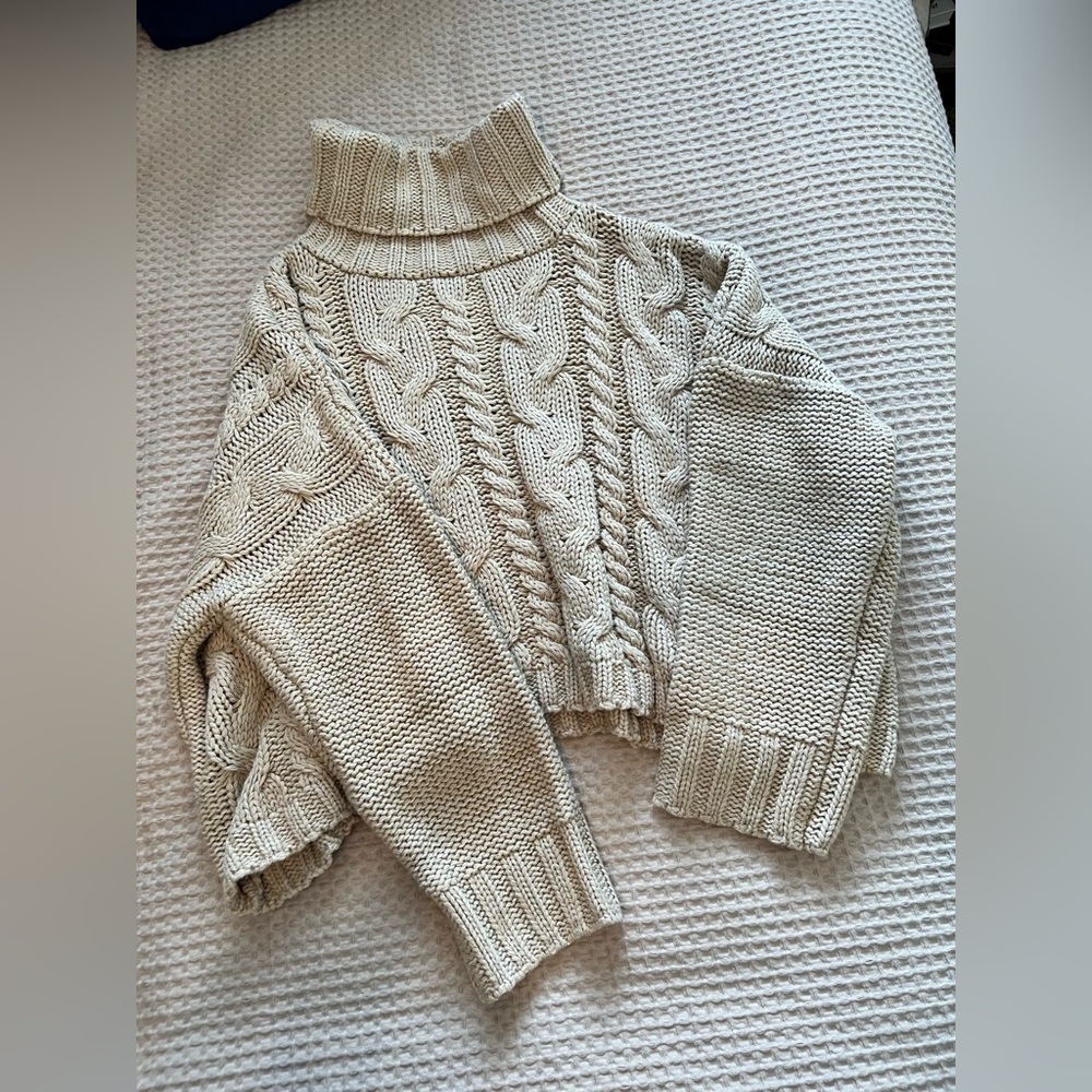 Cropped Turtleneck Sweater